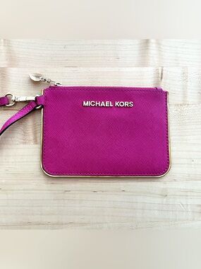 Michael Kors Fuchsia/Gold Wristlet